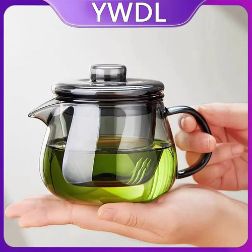 Theiere verre borosilicate avec infuseur couvercle resistante