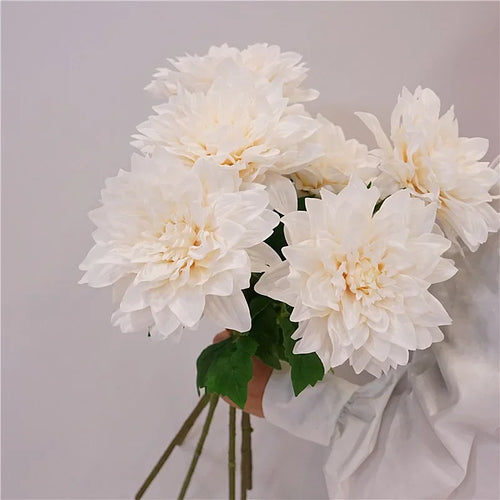 Set of 2 realistic artificial dahlia flowers for indoor decoration - vue 2 sur 9