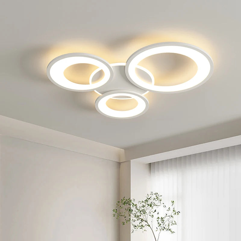 Modern minimalist ring-shaped remote-controlled chandelier - vue 5 sur 9