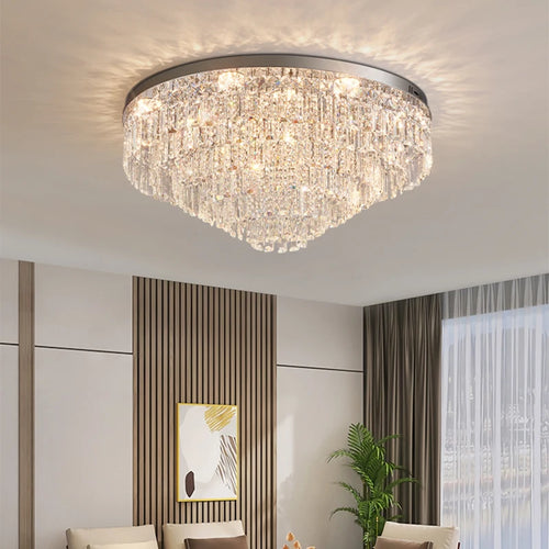 plafonnier en cristal luxe style français atmosphère simple 2024