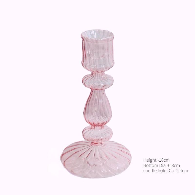 bougeoir en verre conique pour table de mariage et décoration nordique - vue 24 sur 28