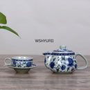 Théière céramique jingdezhen motif traditionnel avec filtre