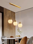 Nordic marble and copper pendant light minimalist design