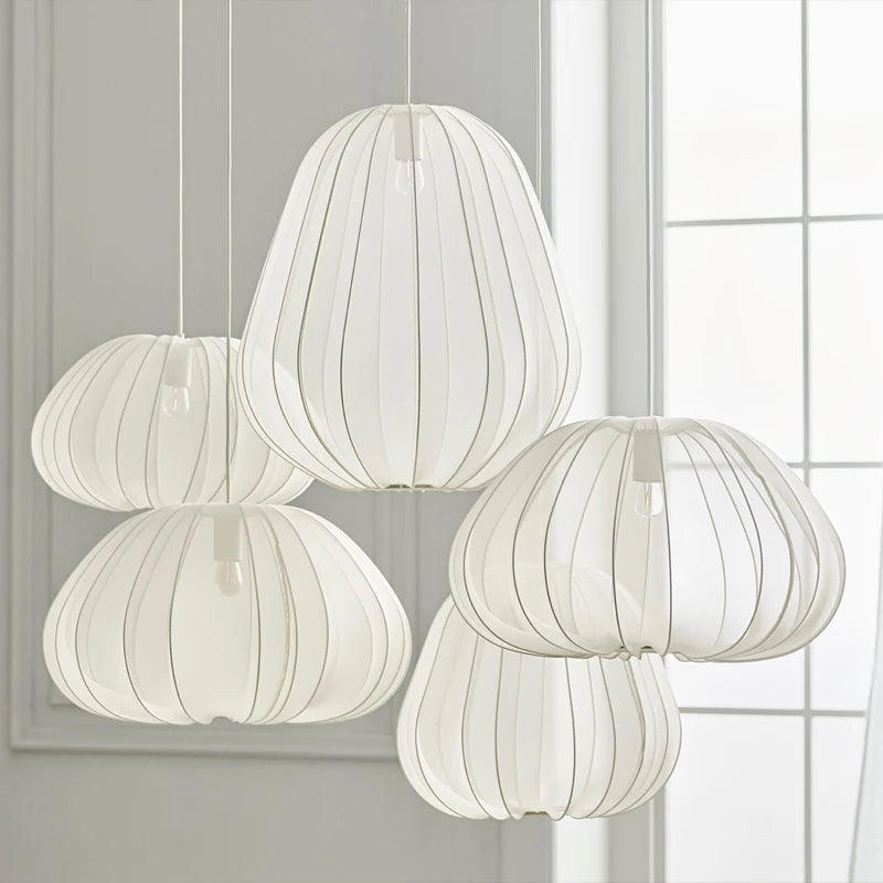 SANDYHA Moderne Nordique Lustre Tissu Lanterne Chambre Suspension Salon Salle À Manger Intérieur Décor À La Maison Chevet Restaurant - vue 6 sur 12