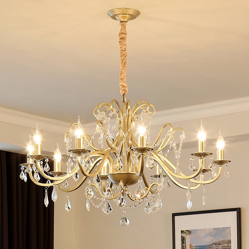 lustre moderne en cristal avec éclairage led élégant pour votre intérieur - vue 3 sur 10