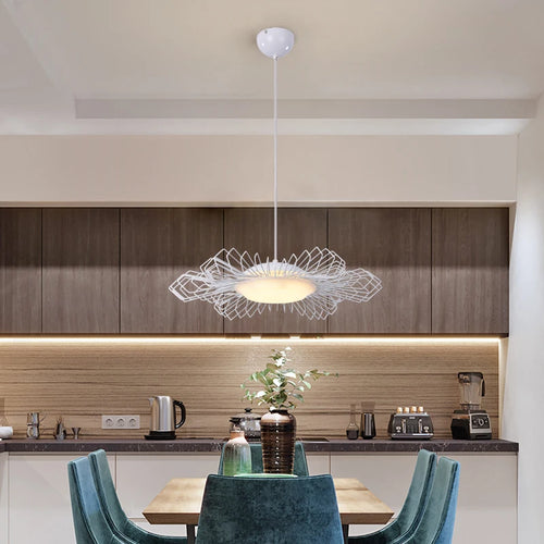 lustre suspendu design fleuri éclairage LED variable pour intérieur - vue 3 sur 9