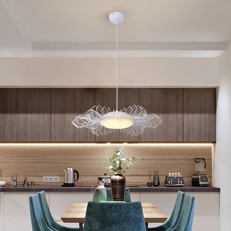 lustre suspendu design fleuri éclairage LED variable pour intérieur - vue 3 sur 9