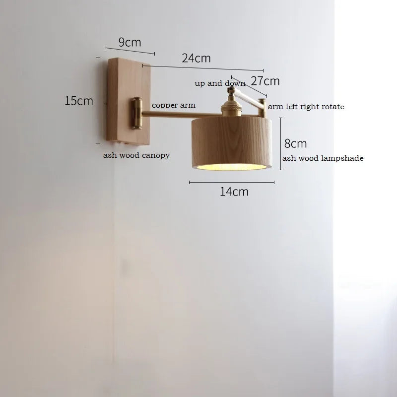 Applique murale LED en bois de frêne et de noyer - vue 18 sur 23