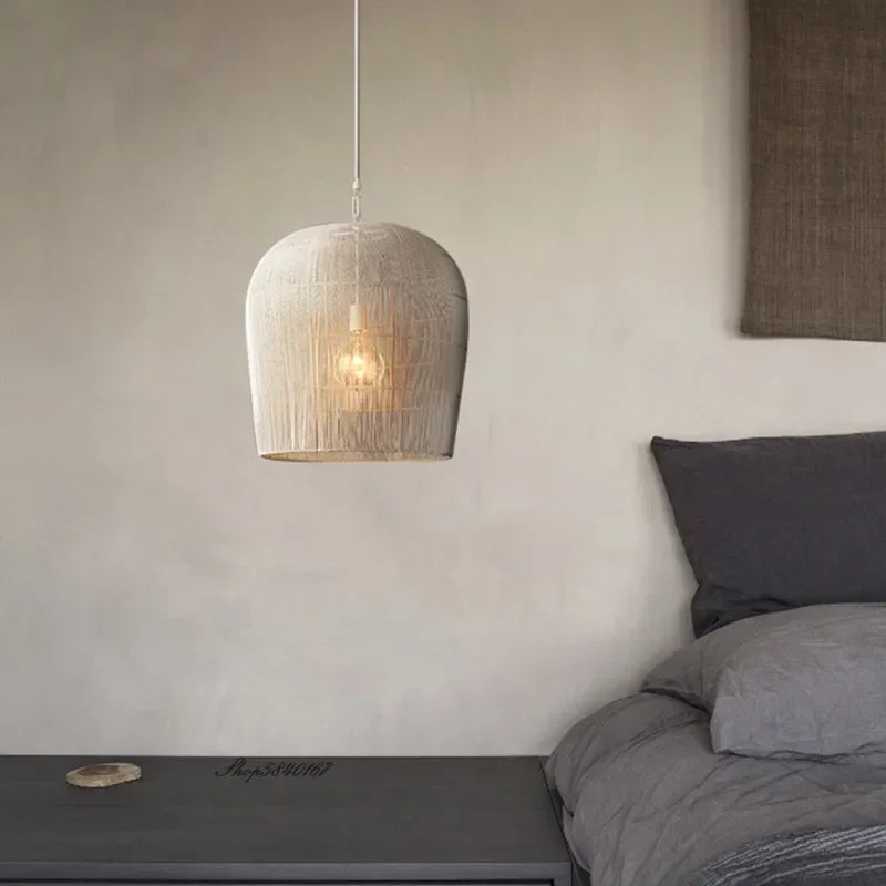 suspension style japonais rotin fait main - vue 6 sur 14