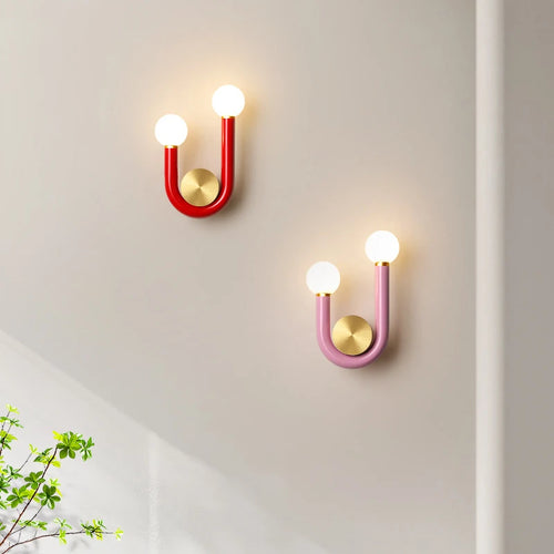 applique murale en métal tube en u décorative style nordique