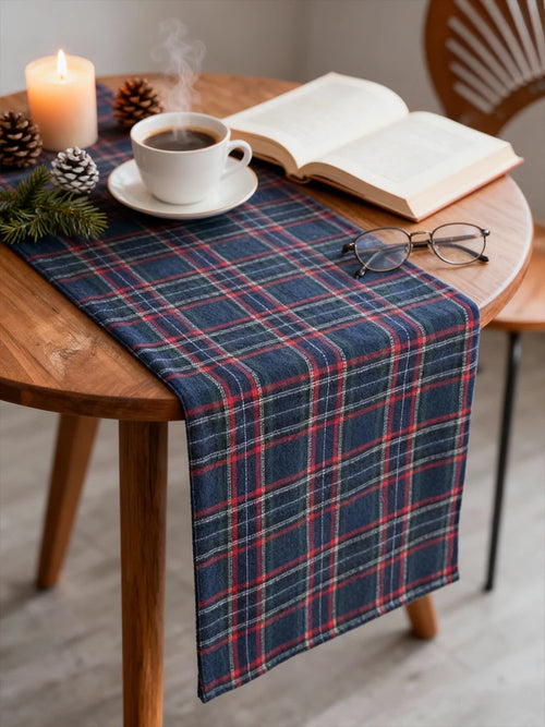 Chemin de table quadrillage tissé décoration fêtes mariage