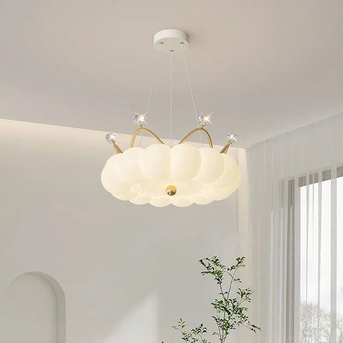 lustre moderne led avec suspension couronne option télécommande