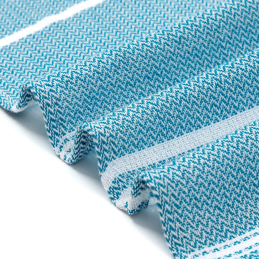 serviette de plage turque rayee franges coton absorbant - vue 6 sur 7