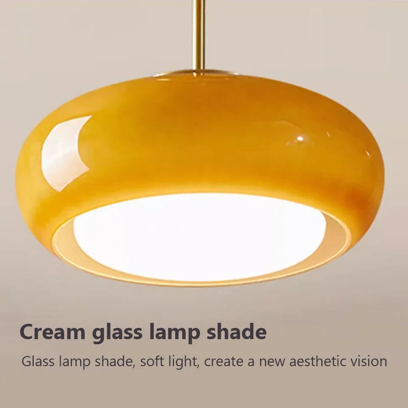 Lustre verre laiton antique orange médiéval - vue 6 sur 16
