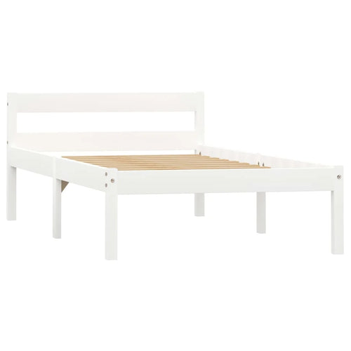 Single Double Metal Bed Frame White gray core Slats Platform Easy Assembly Heavy Duty don Free bedframs, No Box Spring - vue 3 sur 7