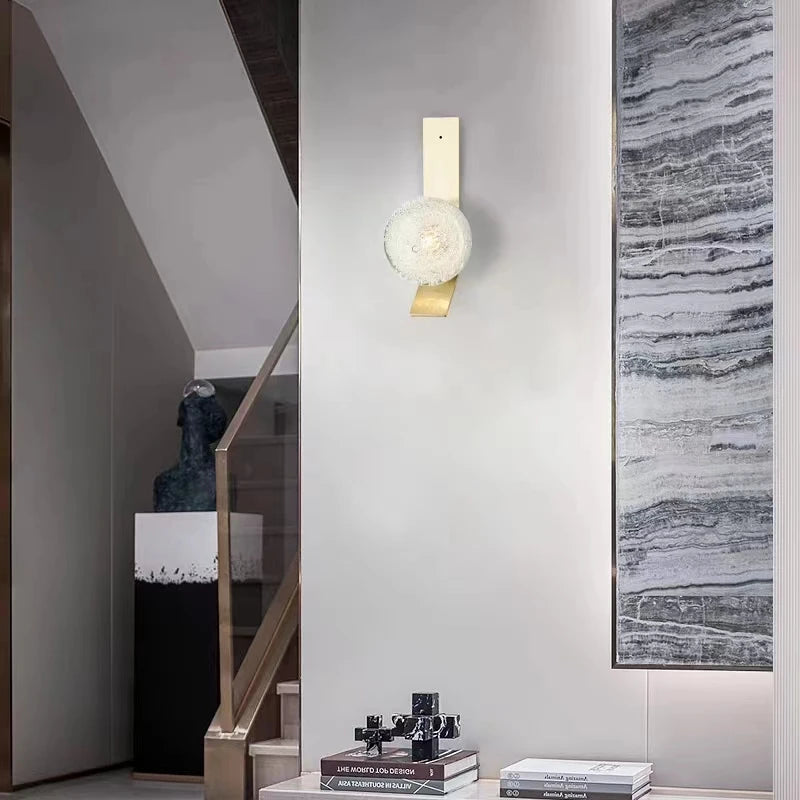 applique murale minimaliste en métal pour escaliers allée boule de verre
