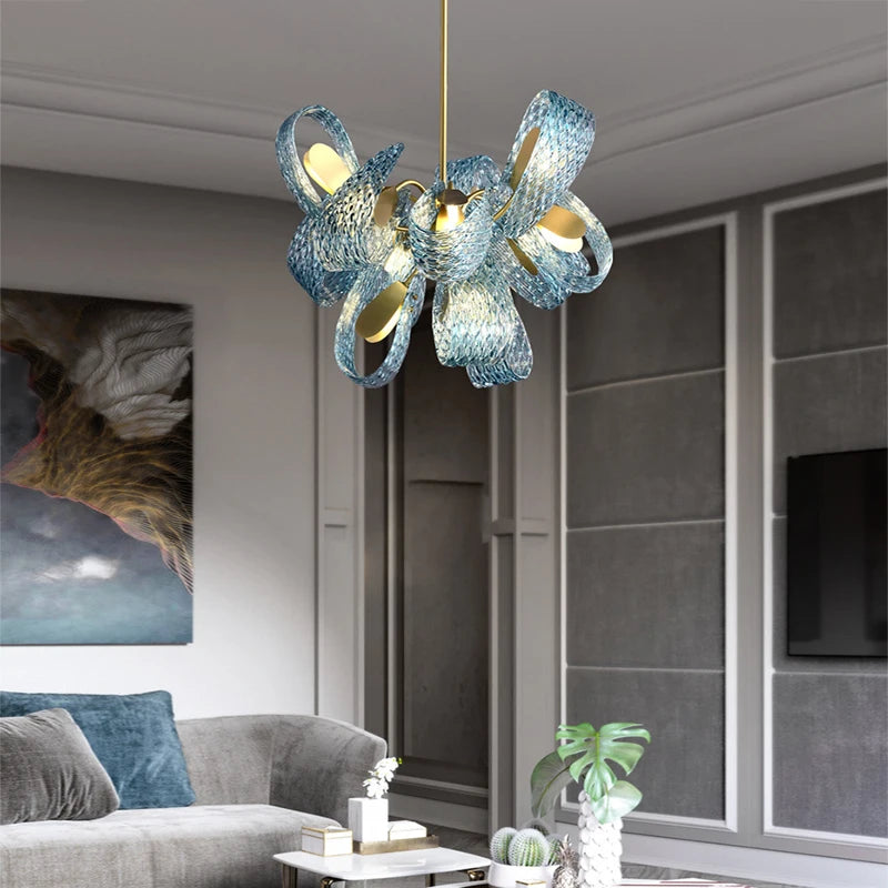 Placards de chambre à coucher bleu serpent échelle verre luminaire applique murale LED lampe Lustre luxe décor à la maison appareil ménager décoration murale - vue 5 sur 18