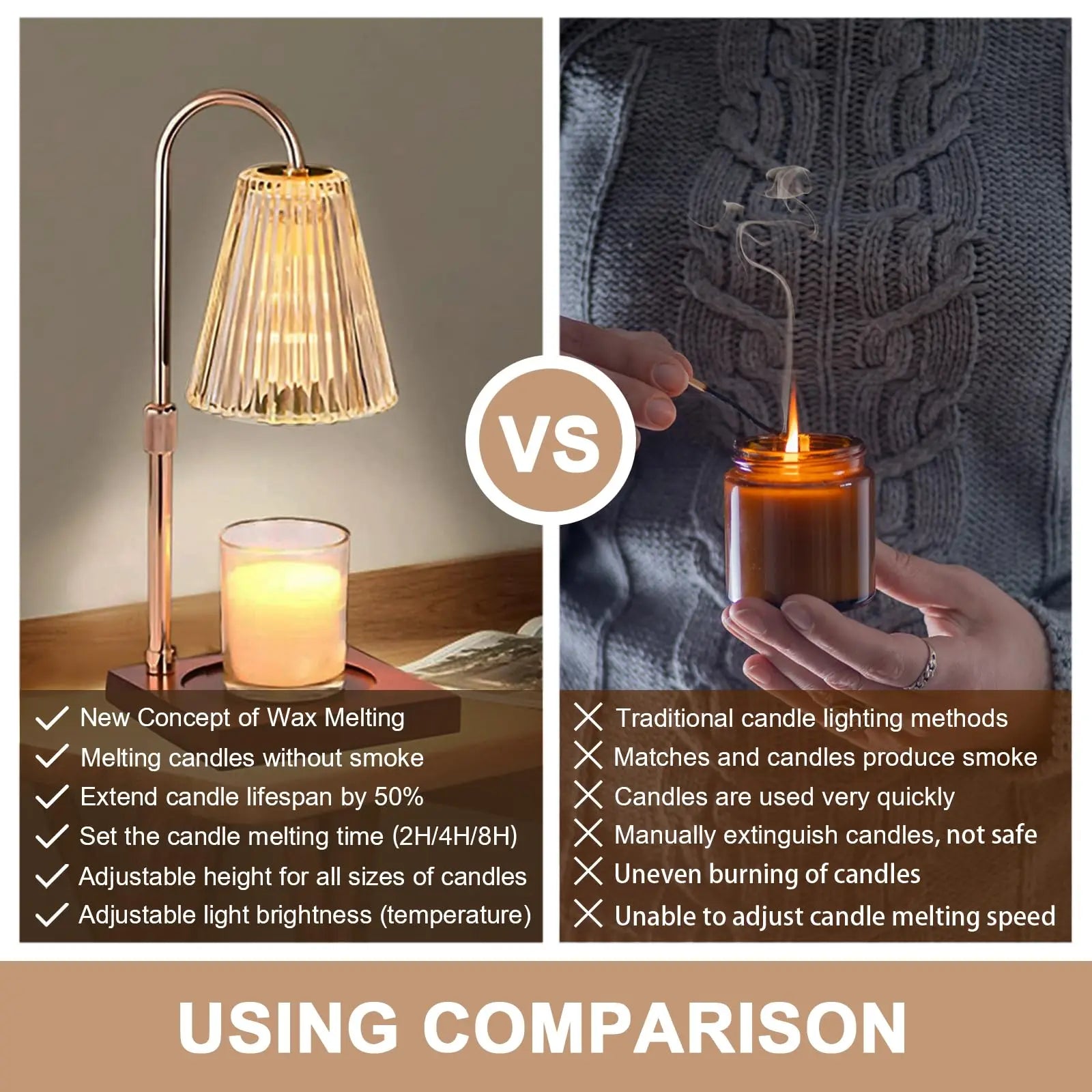 Lampe bureau chauffe-bougie minuterie intensité variable - vue 6 sur 6