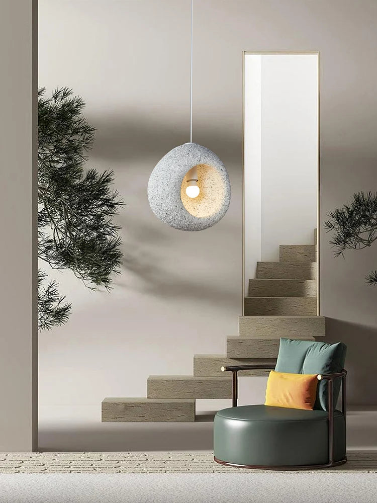 suspension led nordique wabi sabi simple et créative personnalisée - vue 4 sur 10