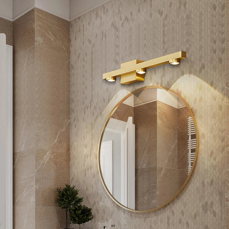 Applique murale moderne miroir LED dorée - vue 4 sur 16