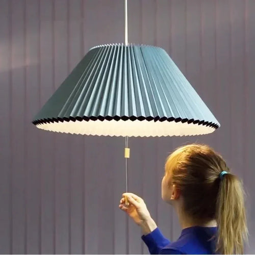 Modern blue fabric pendant light, living room, dining room, ceiling hanging lamp, pendant light - vue 2 sur 9