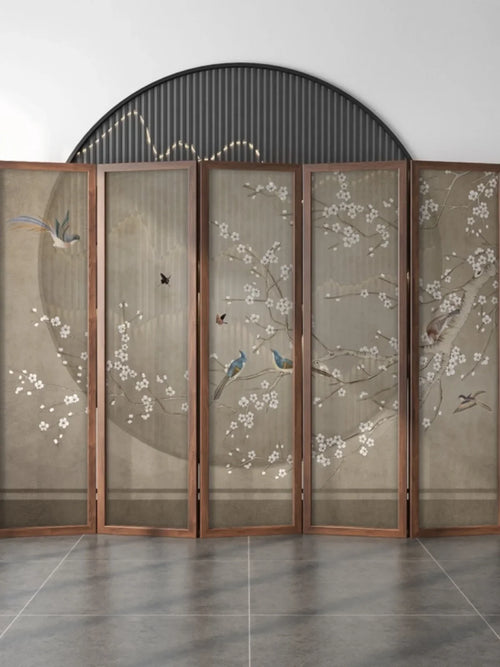 Chinese style solid wood partition screen, living room, entrance, foyer, hotel, classical bedroom, shelter, household folding - vue 3 sur 6