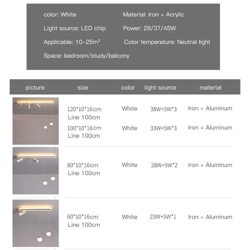 Plafonnier led acrylique projecteur spots - vue 7 sur 10