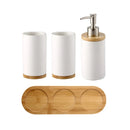 porte-brosse à dents en céramique style nordique avec base en bois