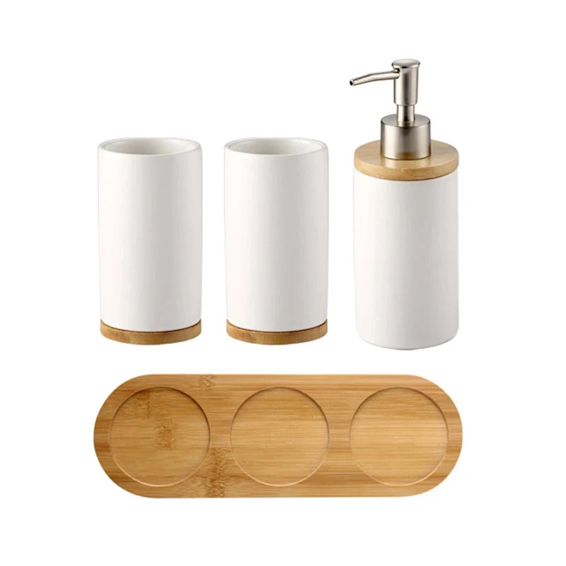 porte-brosse à dents en céramique style nordique avec base en bois - vue 13 sur 22
