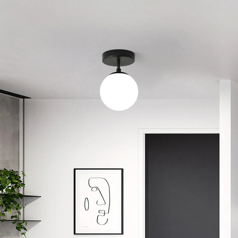 plafonnier moderne simple en verre pour éclairage décoration
