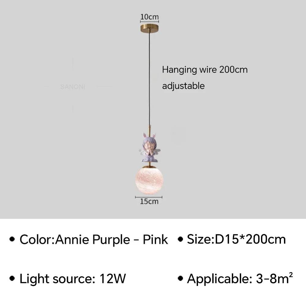 applique murale led design lune et planète pour décoration intérieure - vue 13 sur 18