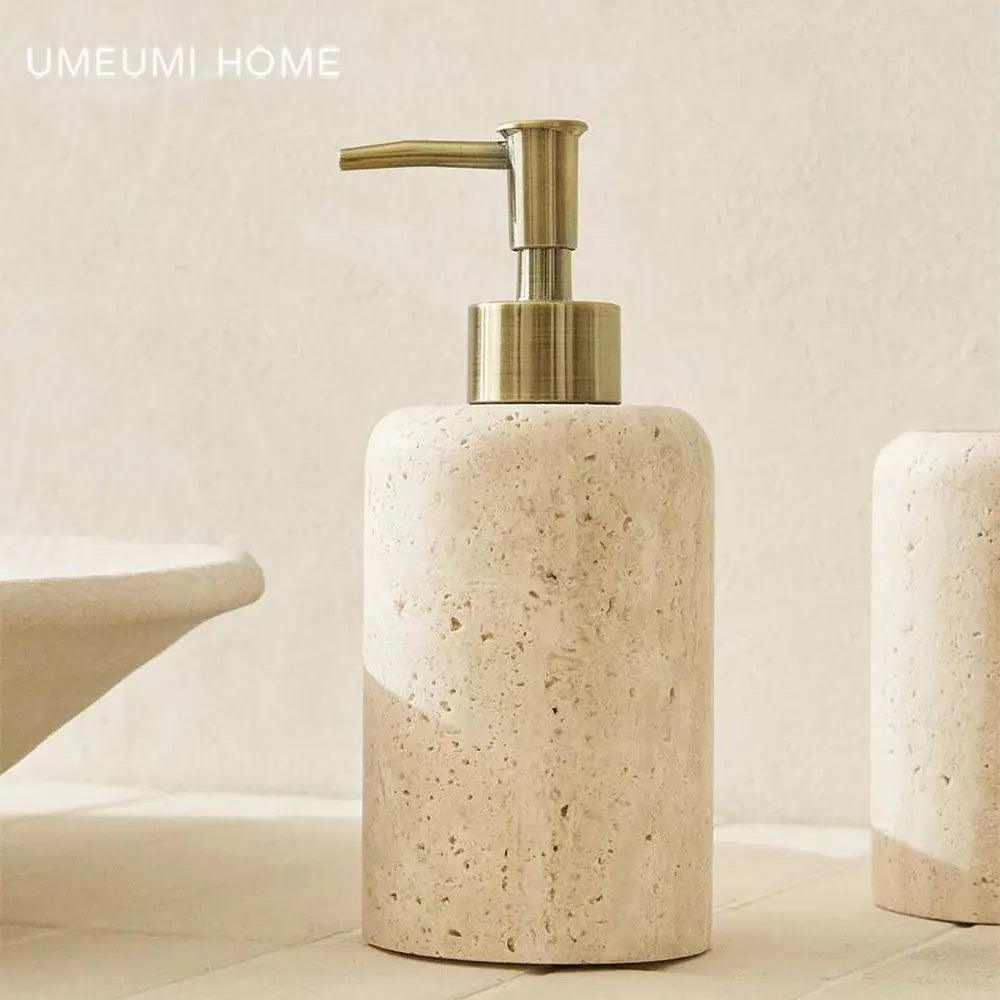 porte-brosse à dents en travertin luxe pour salle de bain - vue 13 sur 15
