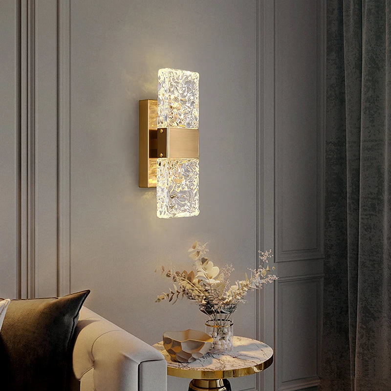 Applique minimaliste en cristal et cuivre - vue 4 sur 8