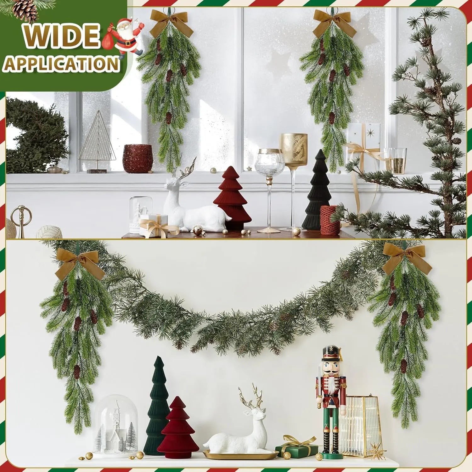 guirlande de pommes de pin artificielles pour décorations de noël - vue 5 sur 8
