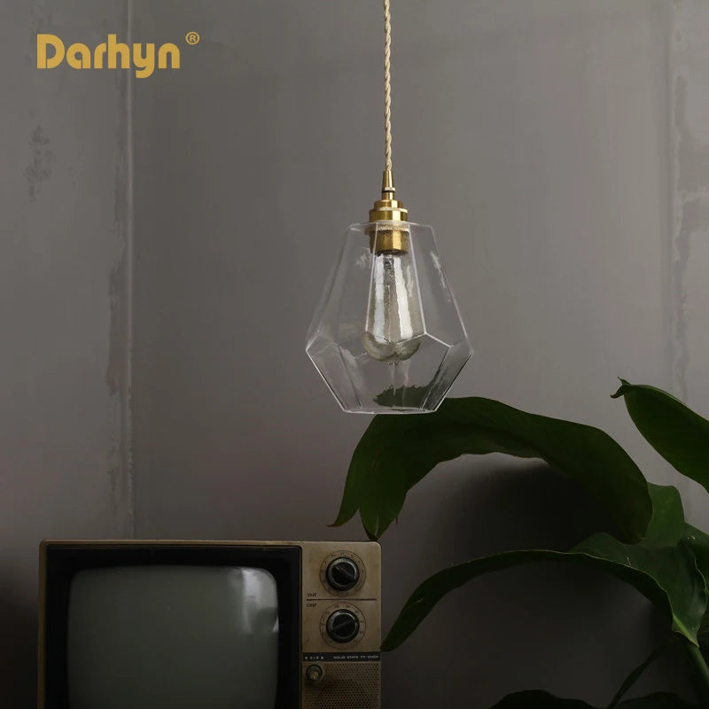 lampes suspendues modernes laiton verre rétro - vue 3 sur 7