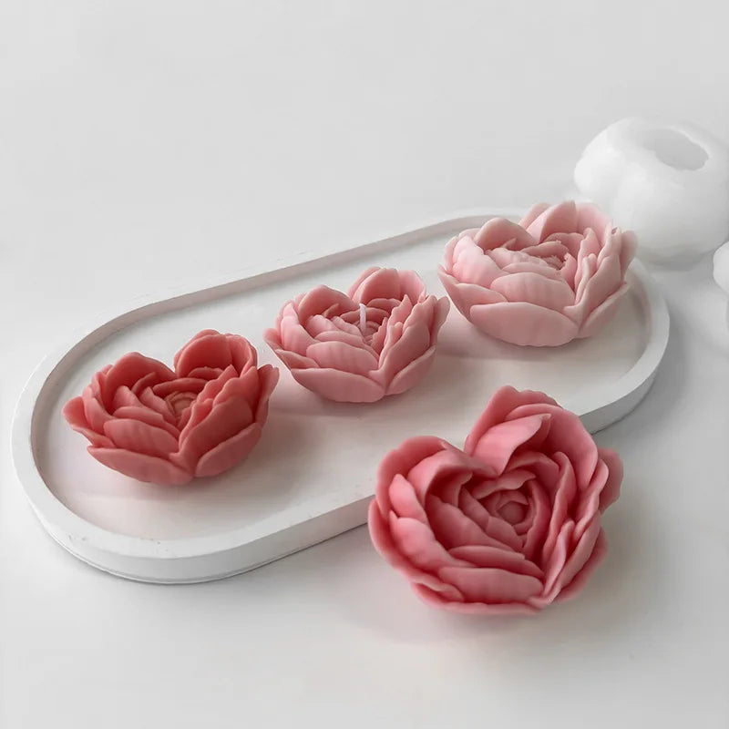 moule à fleurs d'amour en silicone pour bougies et savon DIY - vue 3 sur 9