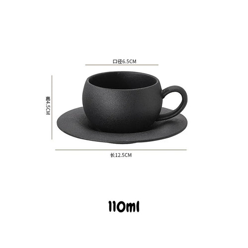 Mug céramique style pierre volcanique avec soucoupe