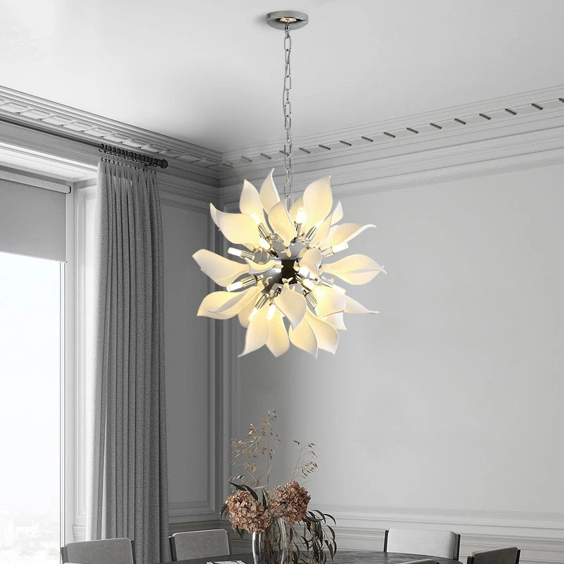 lustre de luxe moderne en céramique pétale pour utilisation magasin - vue 3 sur 9