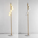 lampadaire led bicolore moderne en verre et fer marbre