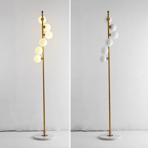 lampadaire led bicolore moderne en verre et fer marbre