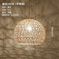 lustre en rotin tissé à la main style chinois moderne