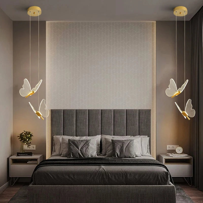 Lustre Papillon LED Acrylique Salle Escalier Suspension - vue 5 sur 12