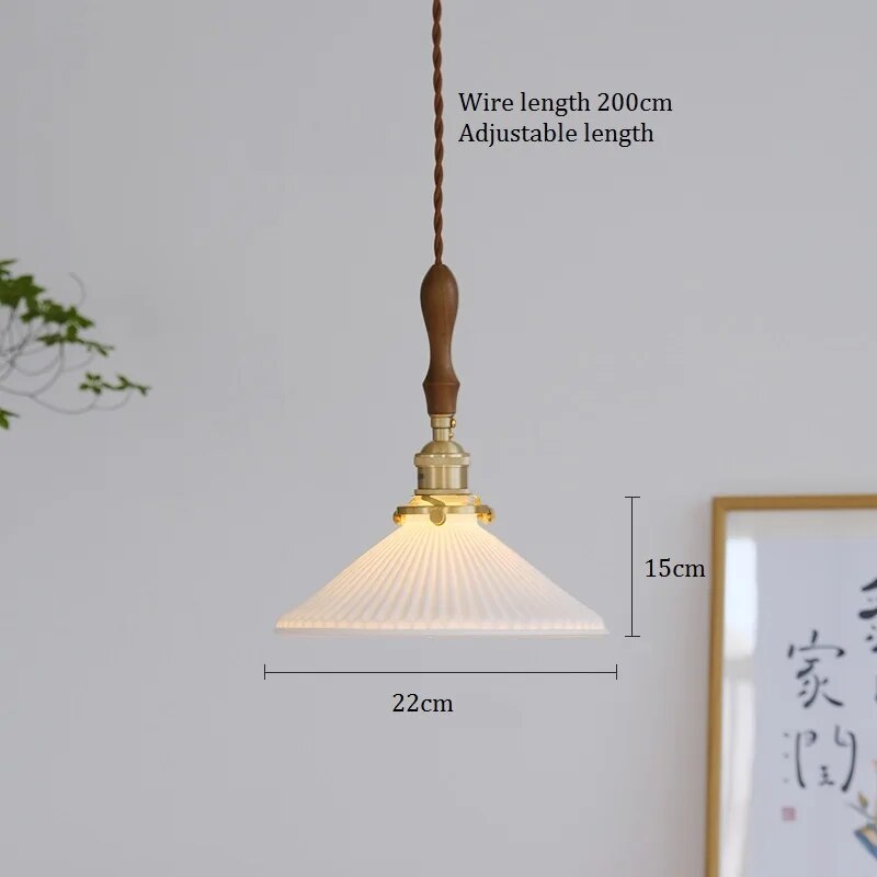 Suspension en céramique et cuivre au design nordique Vintage - vue 4 sur 8