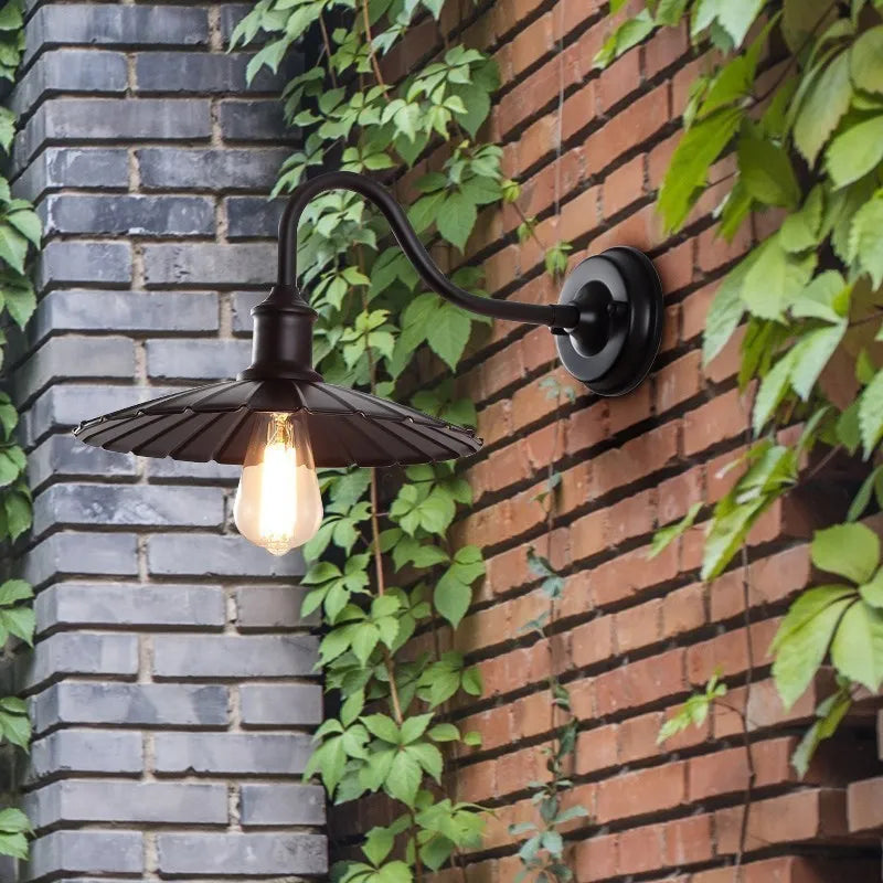 Vintage étanche applique murale lampe extérieure pour balcon porte cour couloir jardin industriel E27 appliques luminaire - vue 6 sur 13
