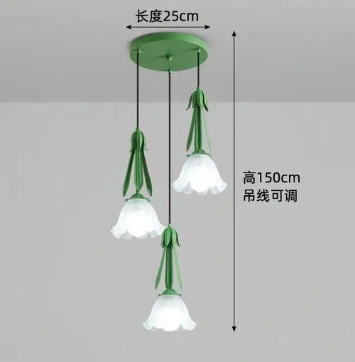 lustre suspendu à led en verre blanc laiteux à 3 têtes - vue 9 sur 12