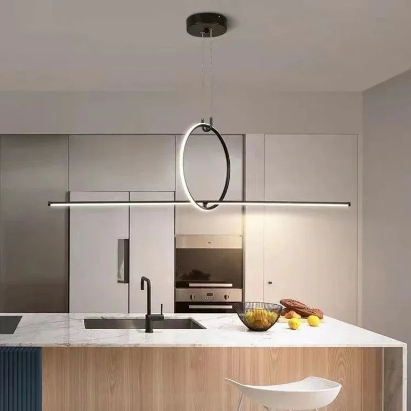 suspension led moderne minimaliste avec télécommande pour intérieur - vue 3 sur 7