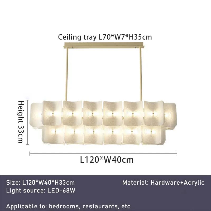 Newly designed LED chandelier, fingerprint chandelier, luxurious living room, bedroom, villa, hotel lobby, bright acrylic chandelier - vue 9 sur 9