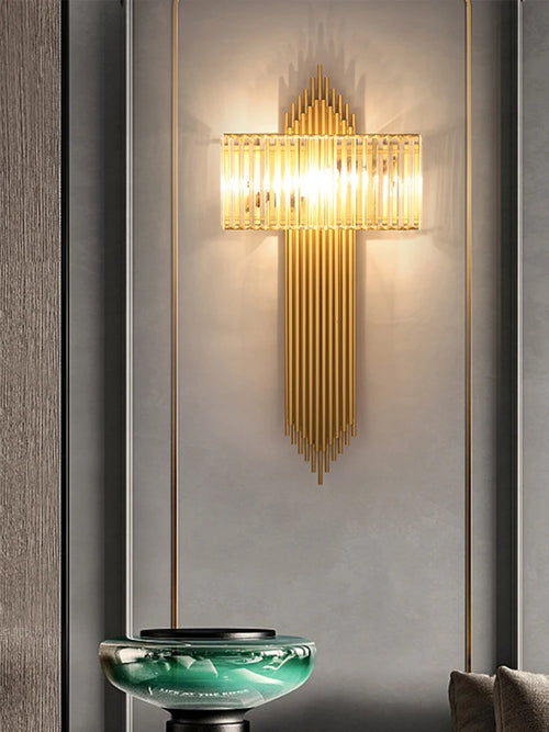 Modern crystal wall light minimalist style for contemporary interiors - vue 2 sur 14