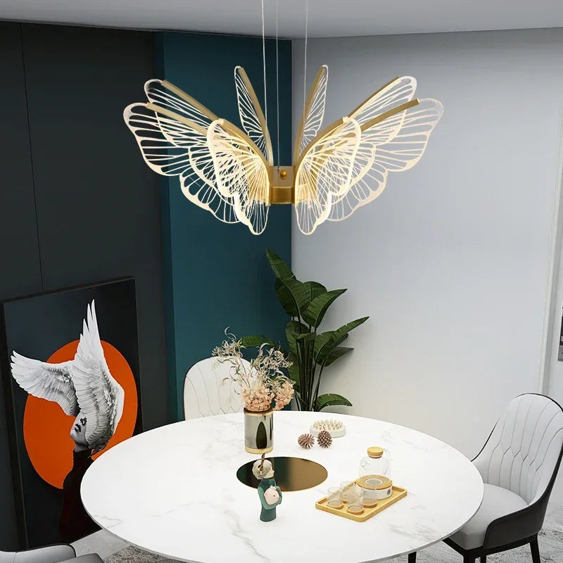 lustre papillon moderne créatif lampe décorative intelligente - vue 5 sur 9