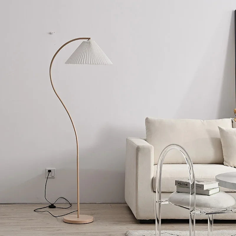 Lampadaire rétro plissé moderne minimaliste Led nordique salon étude chambre chevet lampadaire Vertical